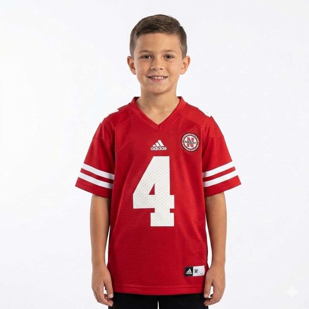 Adidas Nebraska Cornhuskers Football Jersey Boy's Youth Medium Red #4